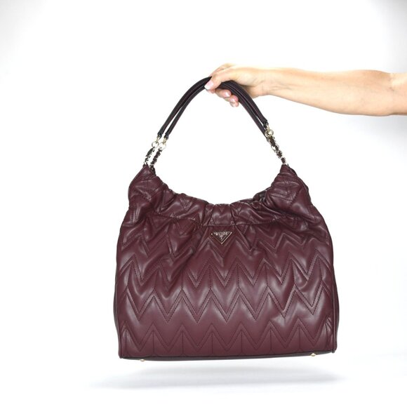 Guess Eda Large Hobo Bag - Burgundy - Picture 4 of 10